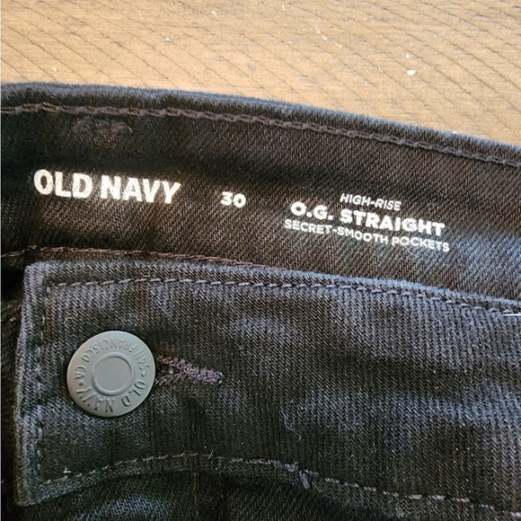 Old navy high rise o.g. straight black jeans size 30 regular - Picture 3 of 3